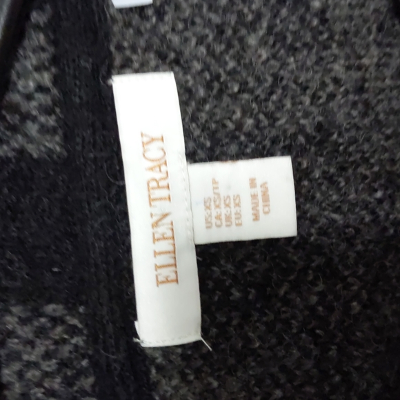 Ellen Tracey Black and Grey Sweater Cape - Picture 3 of 4